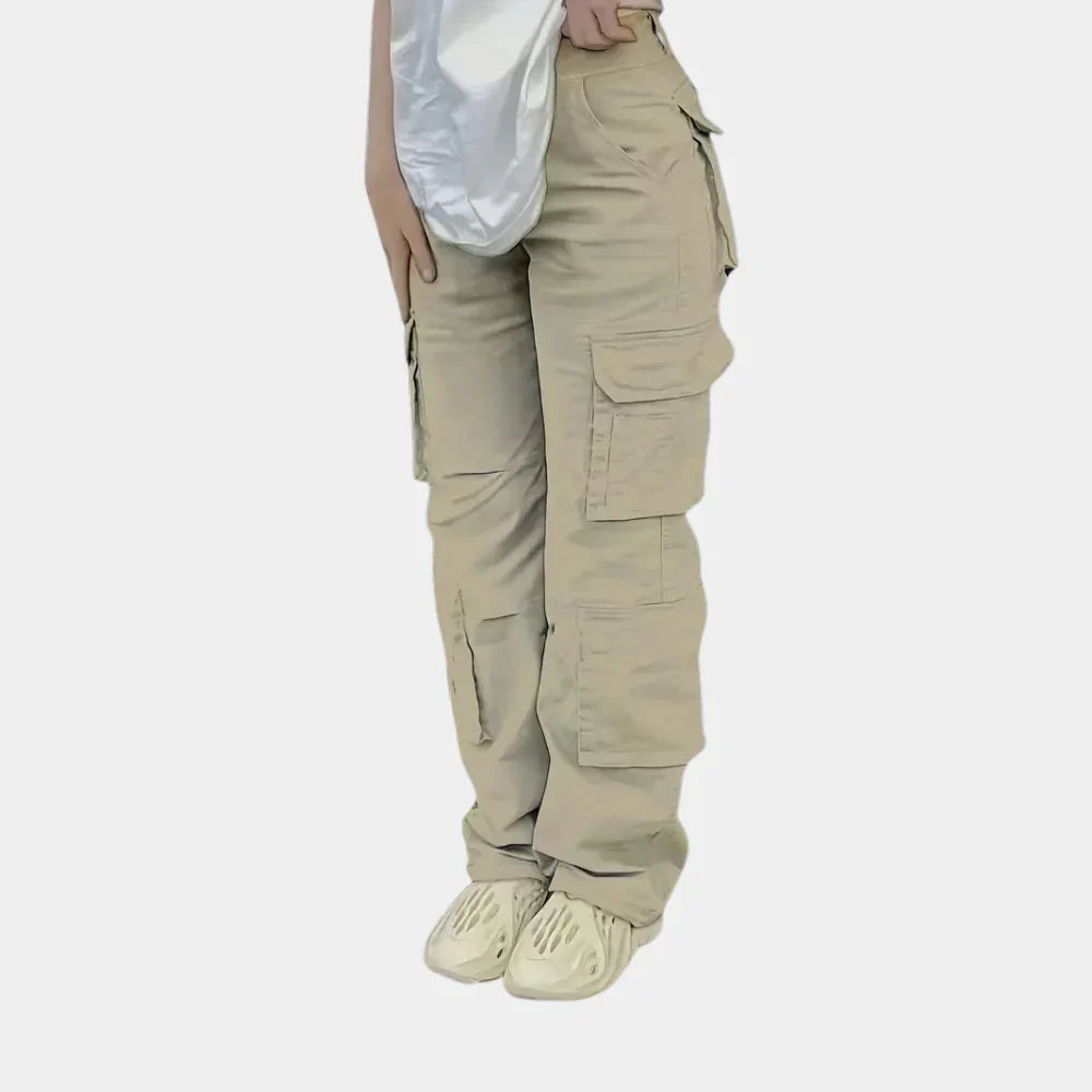 Dames cargobroek met hoge taille