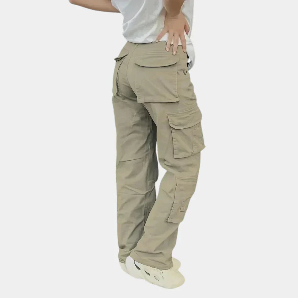 Dames cargobroek met hoge taille