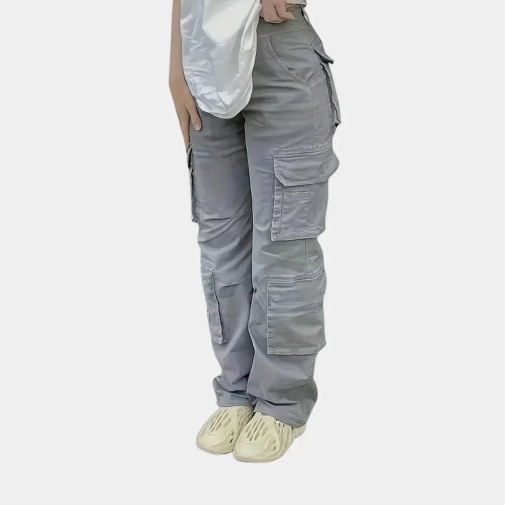 Dames cargobroek met hoge taille