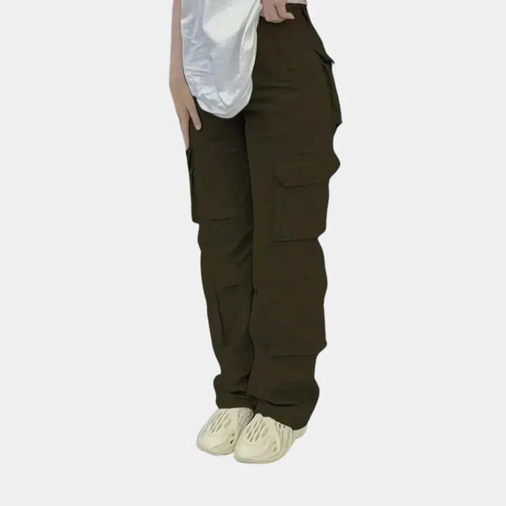 Dames cargobroek met hoge taille
