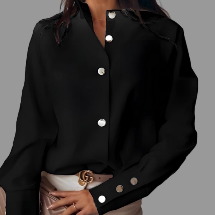 Dames gewatteerd overhemd met knoopjes – casual laagje voor elke dag