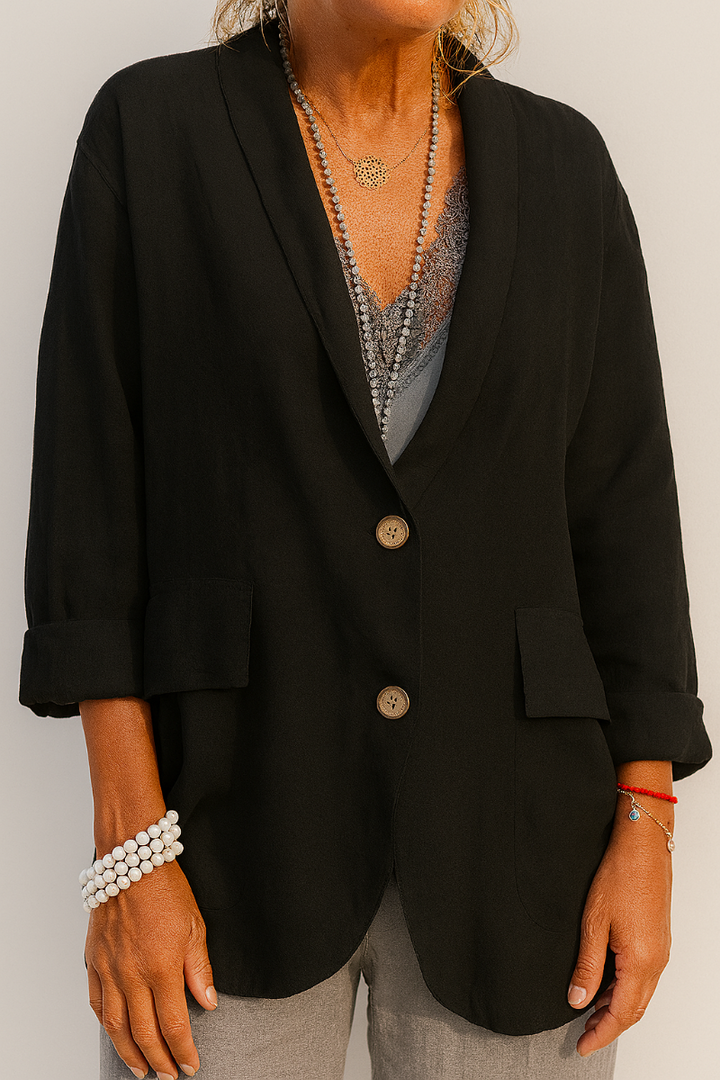 Dames linnen blazer met een relaxte pasvorm