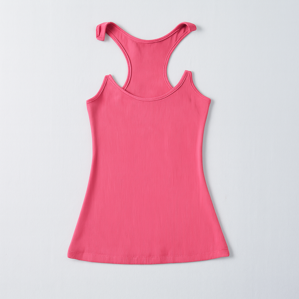 Dames onzichtbare band geribbelde tanktop