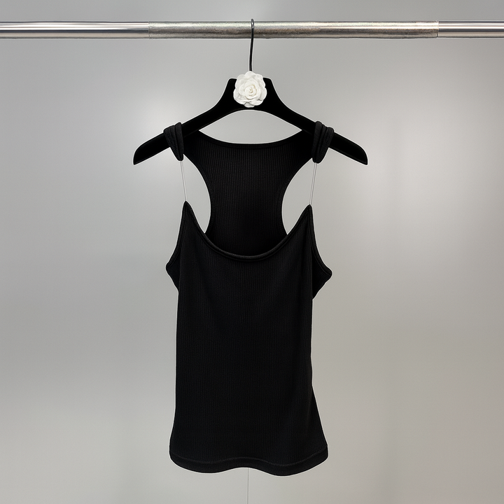 Dames onzichtbare band geribbelde tanktop