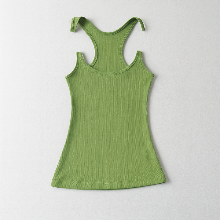 Dames onzichtbare band geribbelde tanktop