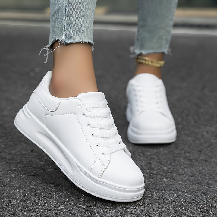 Dames schone witte leren sneakers
