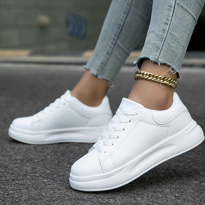 Dames schone witte leren sneakers