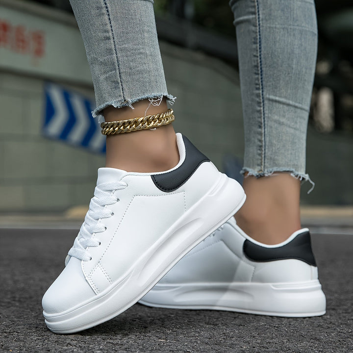 Dames schone witte leren sneakers