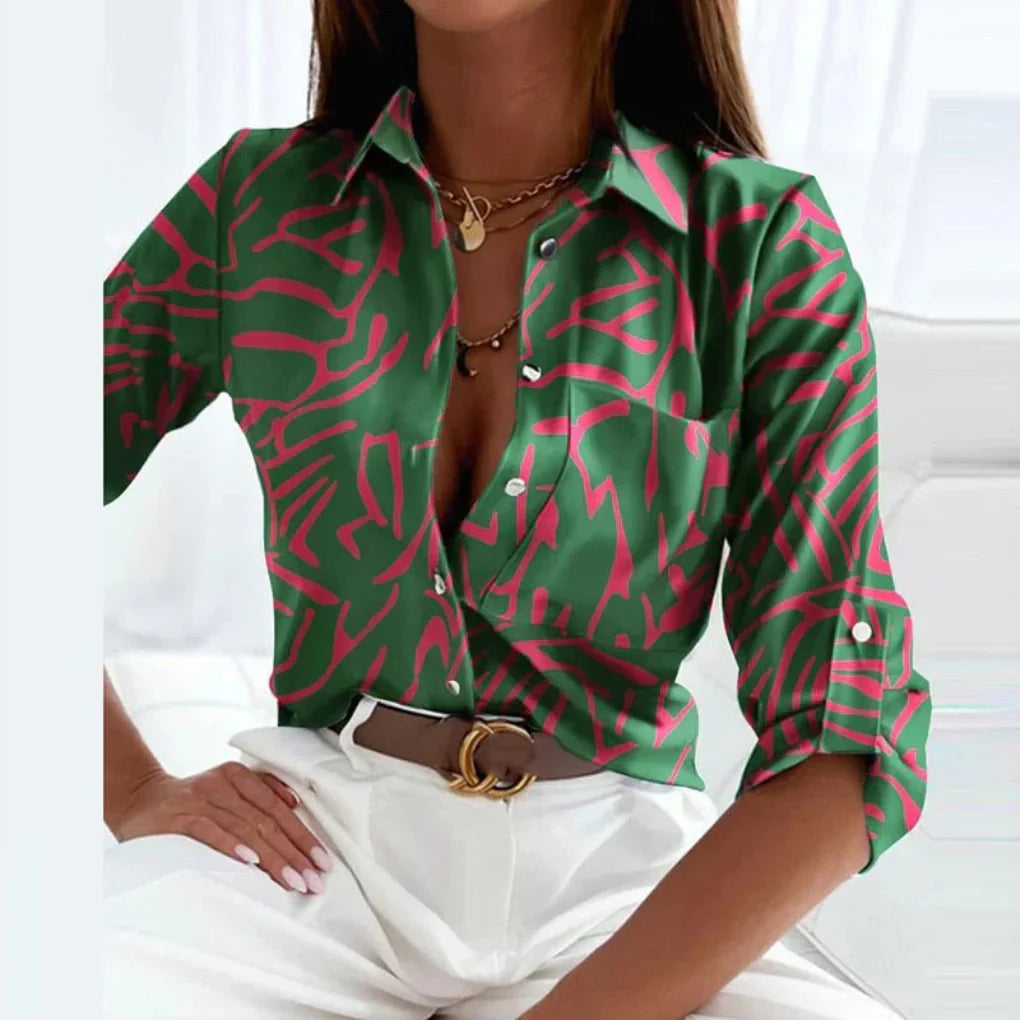 Damesblouse met puntkraag op maat