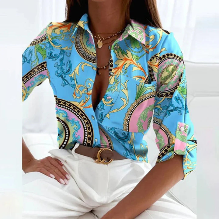 Damesblouse met puntkraag op maat