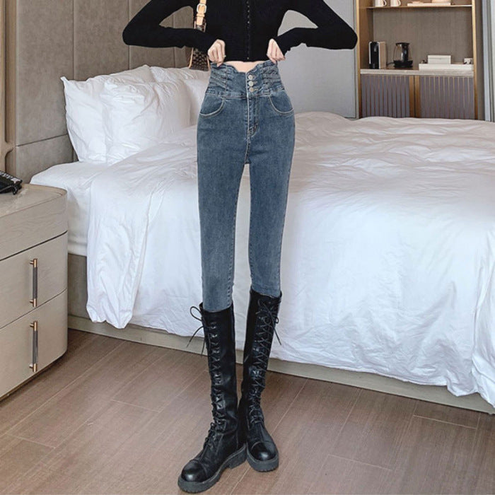 Damesjeans met hoge taille