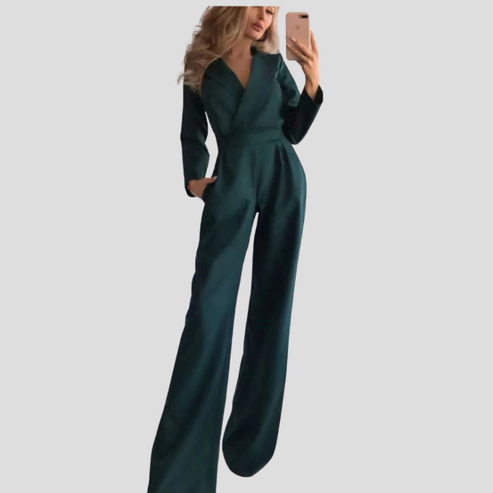 Damesjumpsuit met brede bandjes – strak silhouet