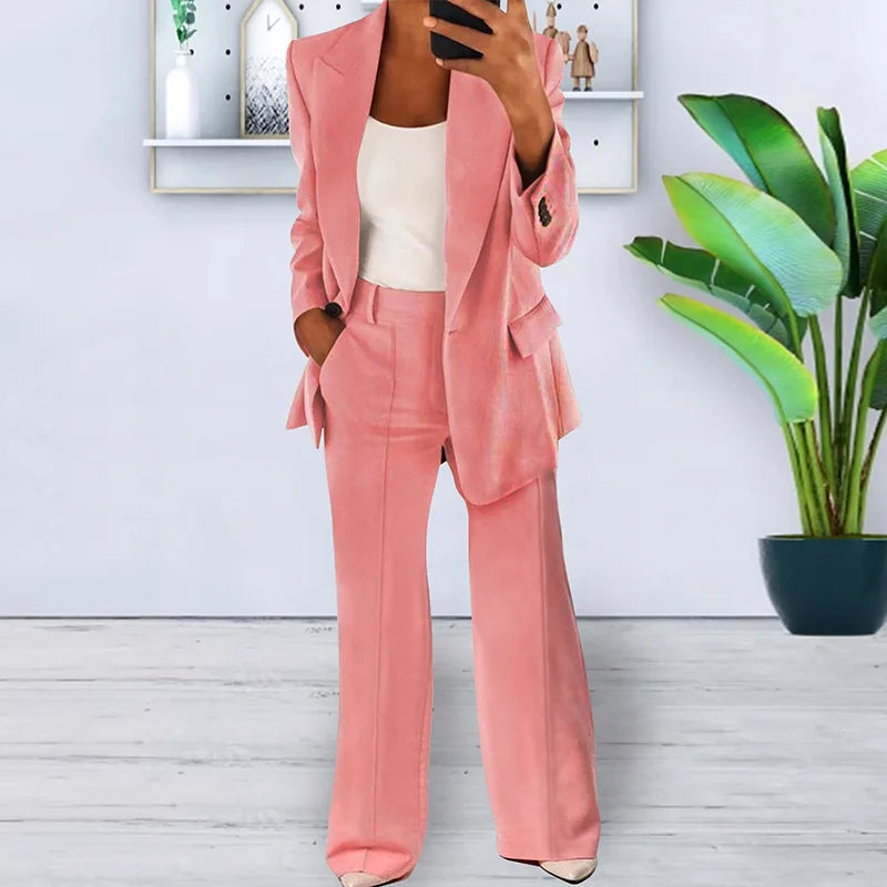 Damespak met wijde broek