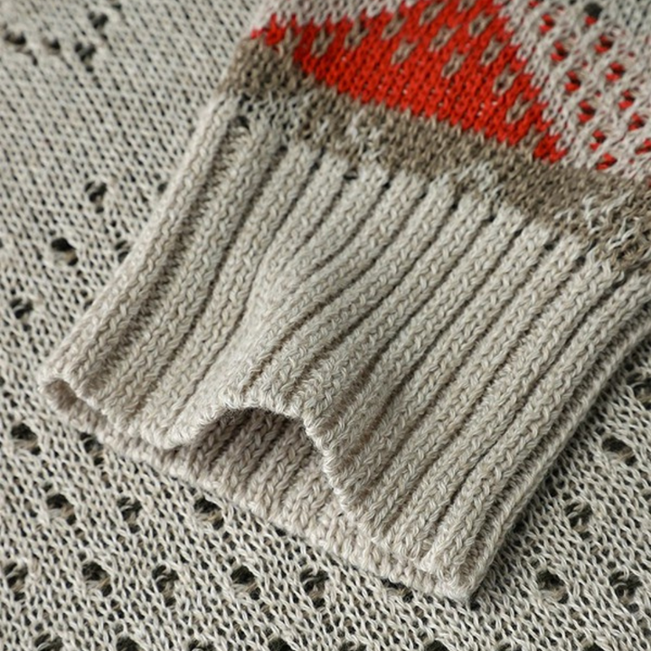 Damestrui met geometrische print en lange mouwen