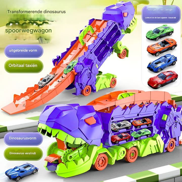 Dino City Transporter – racebaan & transformeerbare truck