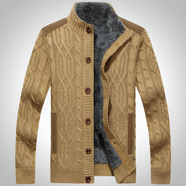 Gebreid herenjack – gevoerd met pluche voor extra warmte