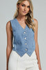 Denim gilet met knopen