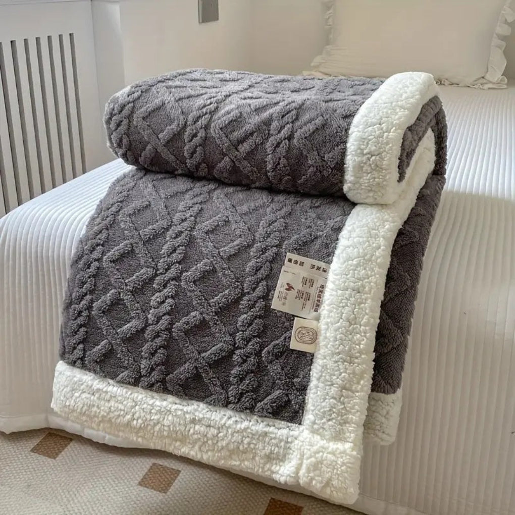 Diamond Knit Sherpa-deken