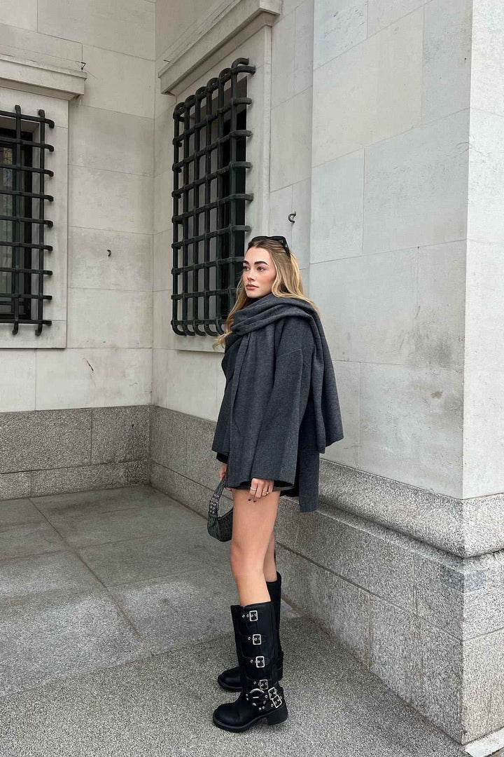 Elegante Gelaagde Jas met Cape