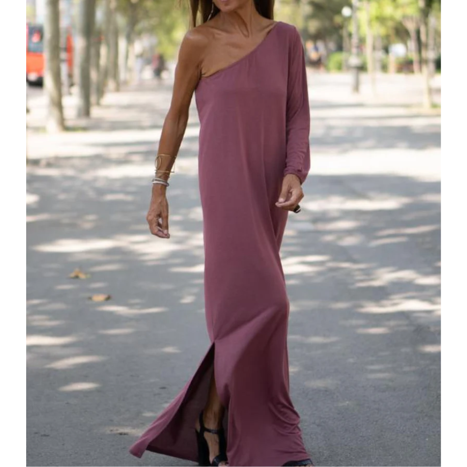 Elegante Jurk met één Schouder