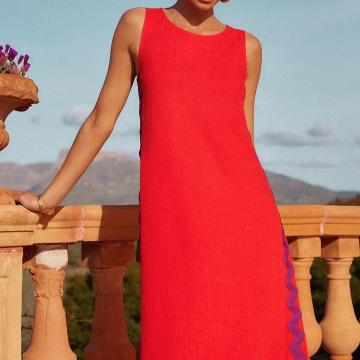 Elegante Mouwloze Midi Jurk