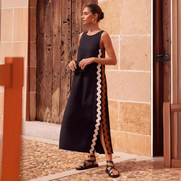 Elegante Mouwloze Midi Jurk