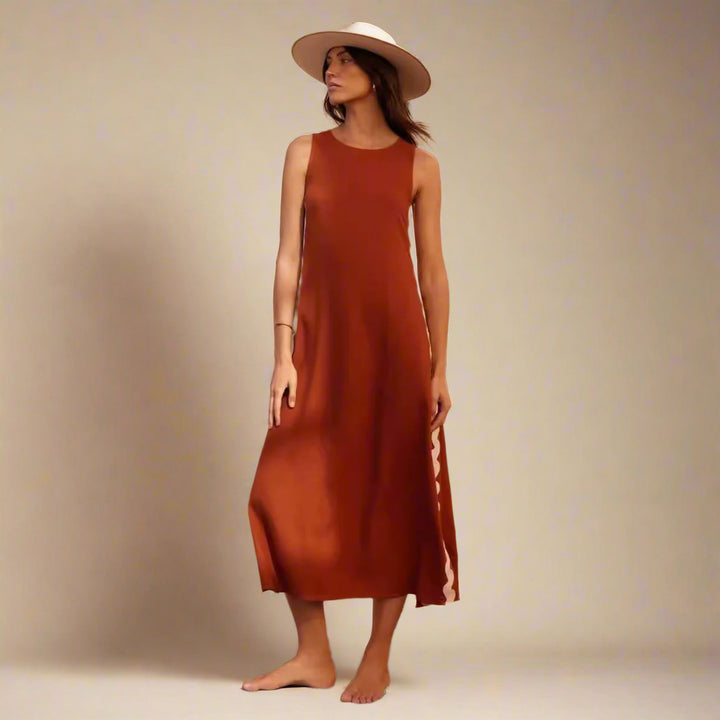 Elegante Mouwloze Midi Jurk