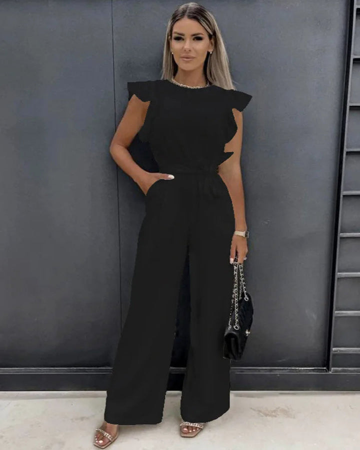 Elegante jumpsuit met fladderende mouwen