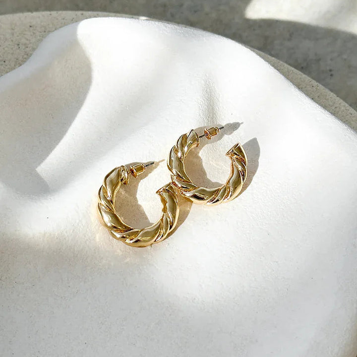 Gedraaide Oorringen met Glanzende Afwerking