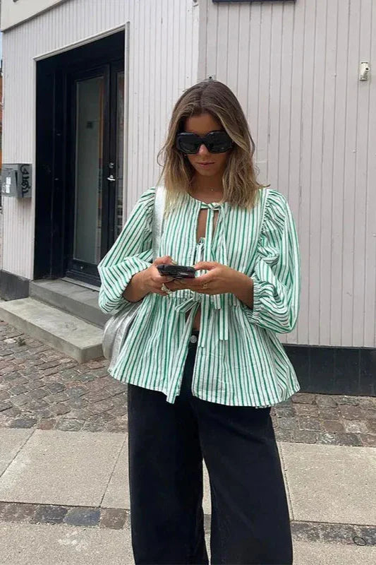 Gestreepte Blouse met Lange Mouwen