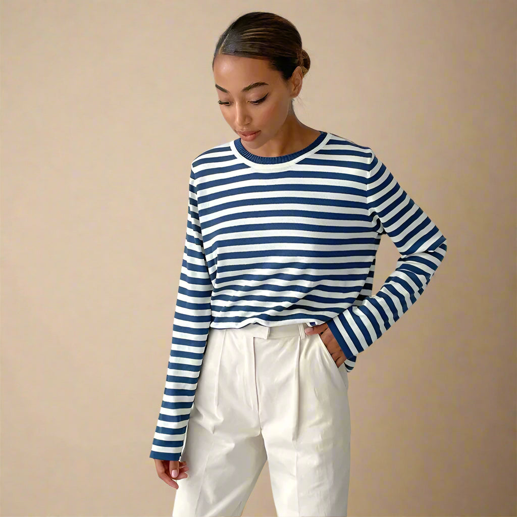 Gestreepte Lange Mouwen Top