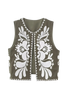 Gilet met Folkloreprint in Zwart-Wit