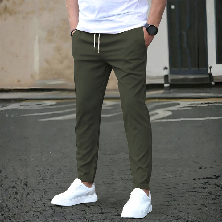 Slim fit broek met trekkoord voor heren