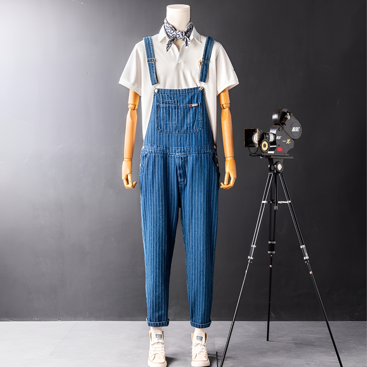 Indigo denim overall voor heren