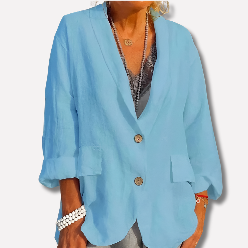 Dames linnen blazer met een relaxte pasvorm