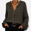 Bedrukte elegante V-hals blouse