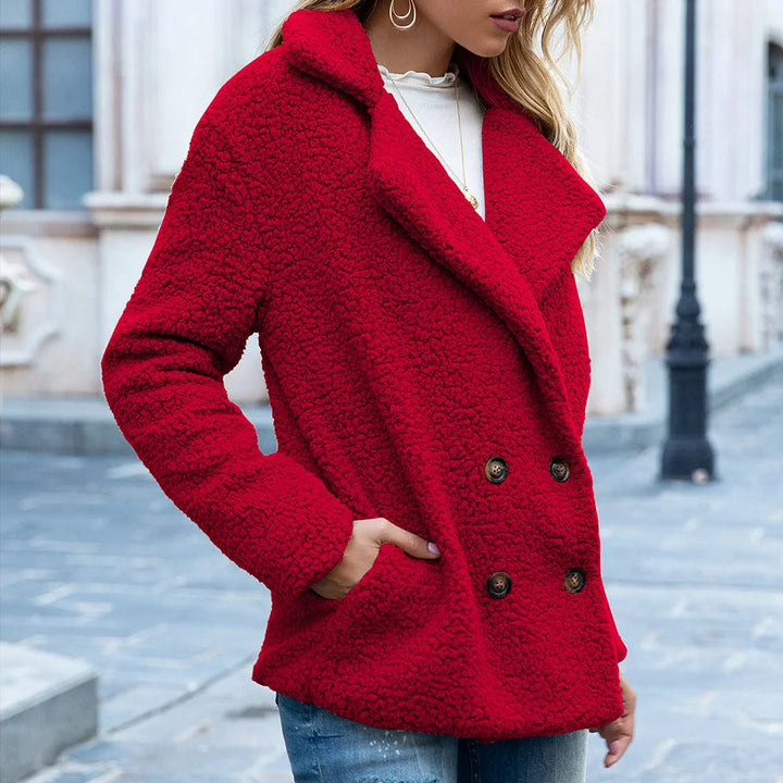 Halflange jas met dubbele knoopsluiting Chique warmte met een tijdloos silhouet