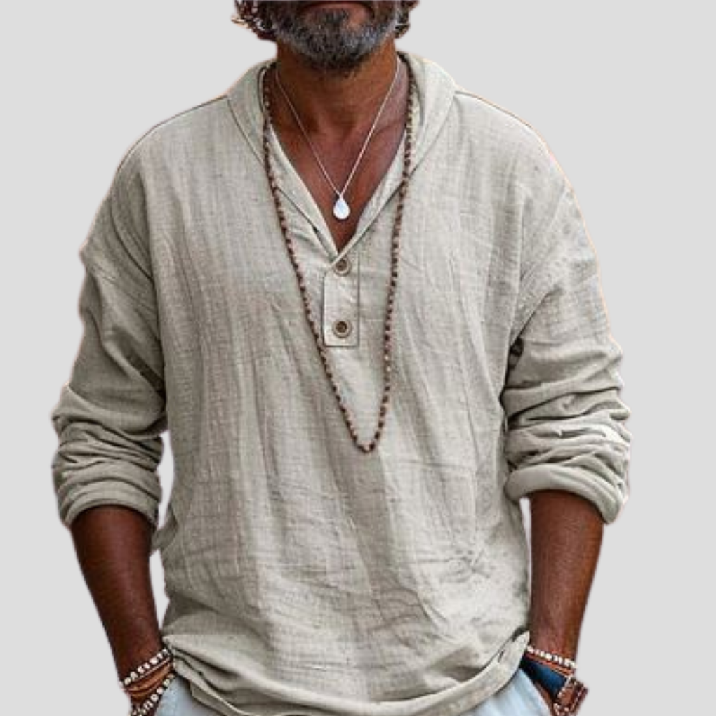 Heren linnen overhemd met lange mouwen – verfijnd ontwerp met casual uitstraling