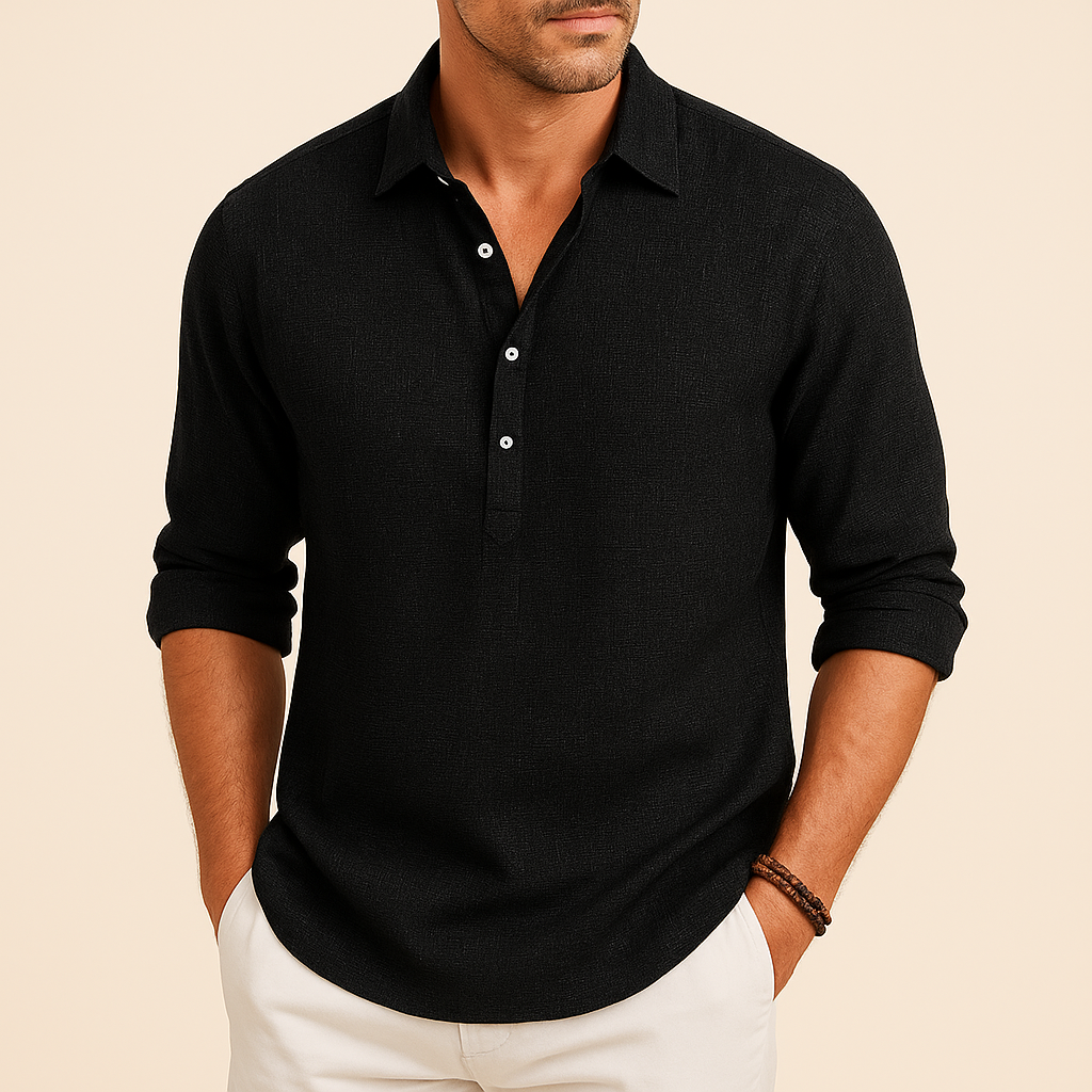 Heren los overhemd met lange mouwen, casual