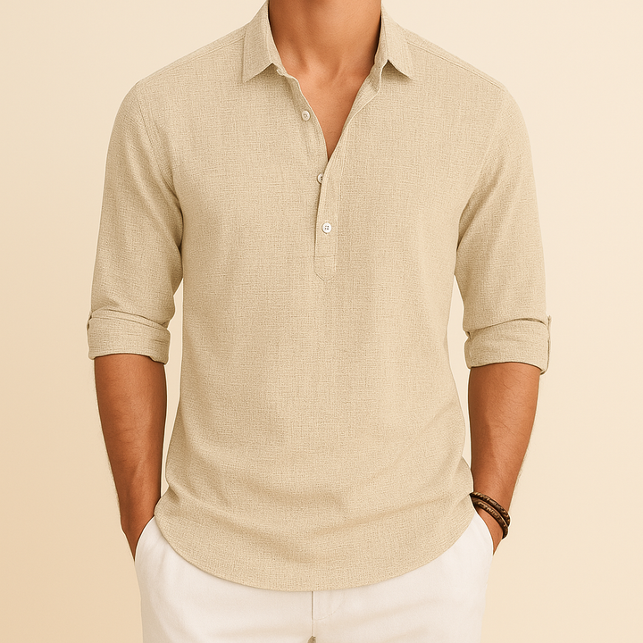 Heren los overhemd met lange mouwen, casual