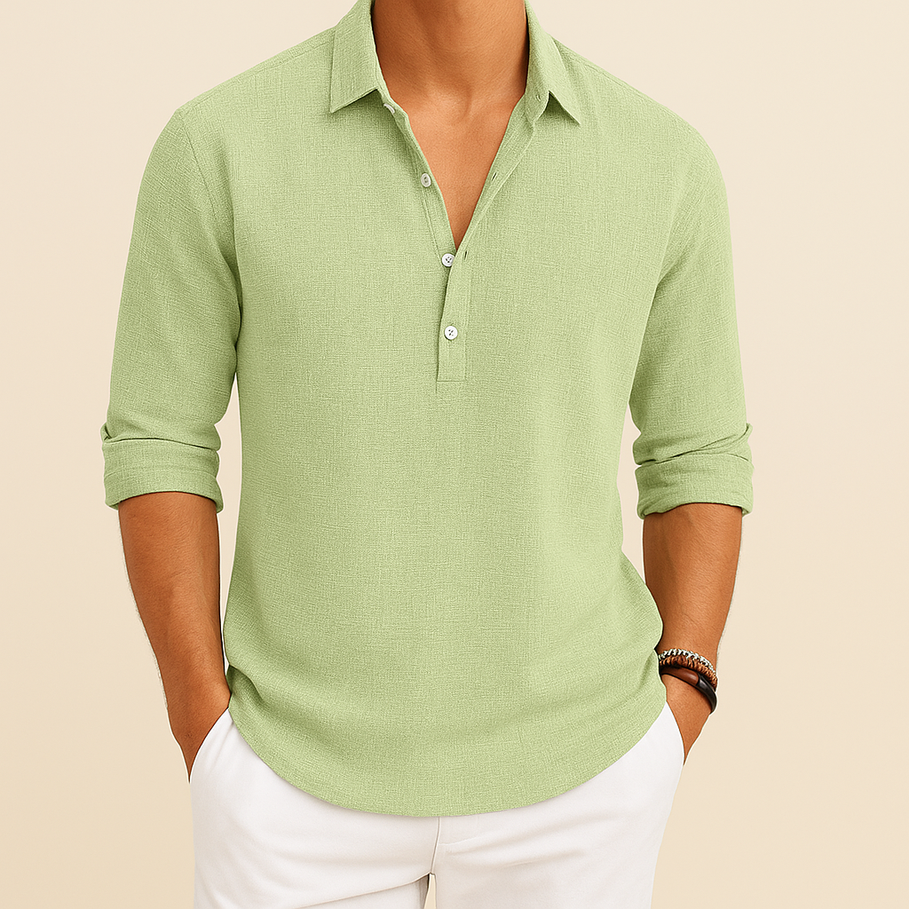 Heren los overhemd met lange mouwen, casual