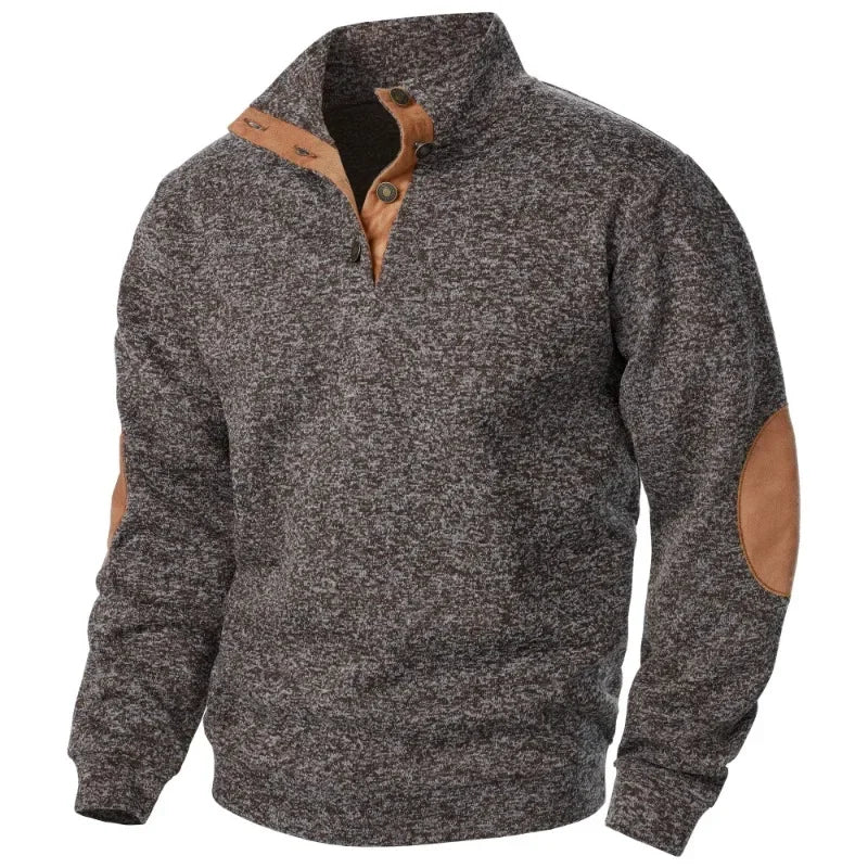 Heren sweatshirt met V-hals voor outdoor- en casual stijl