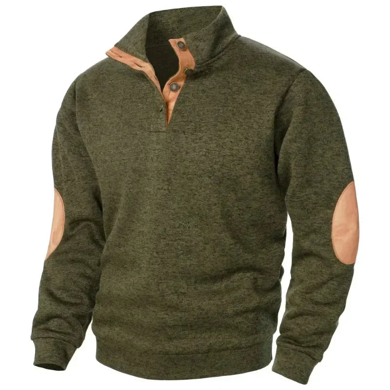 Heren sweatshirt met V-hals voor outdoor- en casual stijl