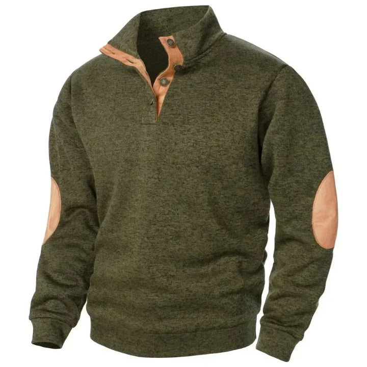Heren sweatshirt met V-hals voor outdoor- en casual stijl
