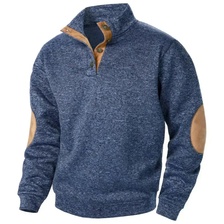 Heren sweatshirt met V-hals voor outdoor- en casual stijl