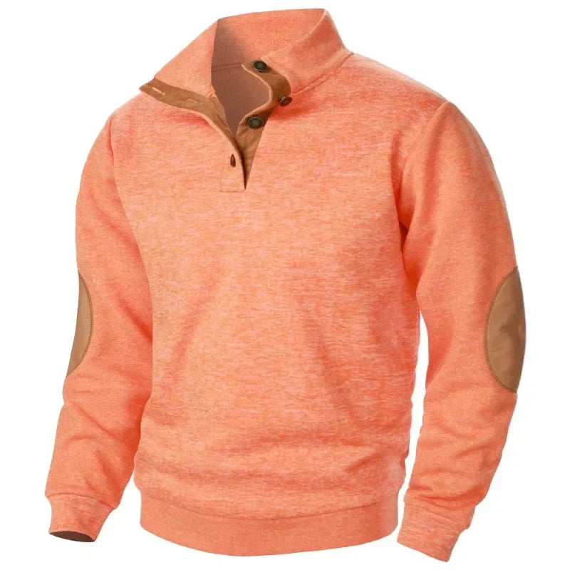 Heren sweatshirt met V-hals voor outdoor- en casual stijl