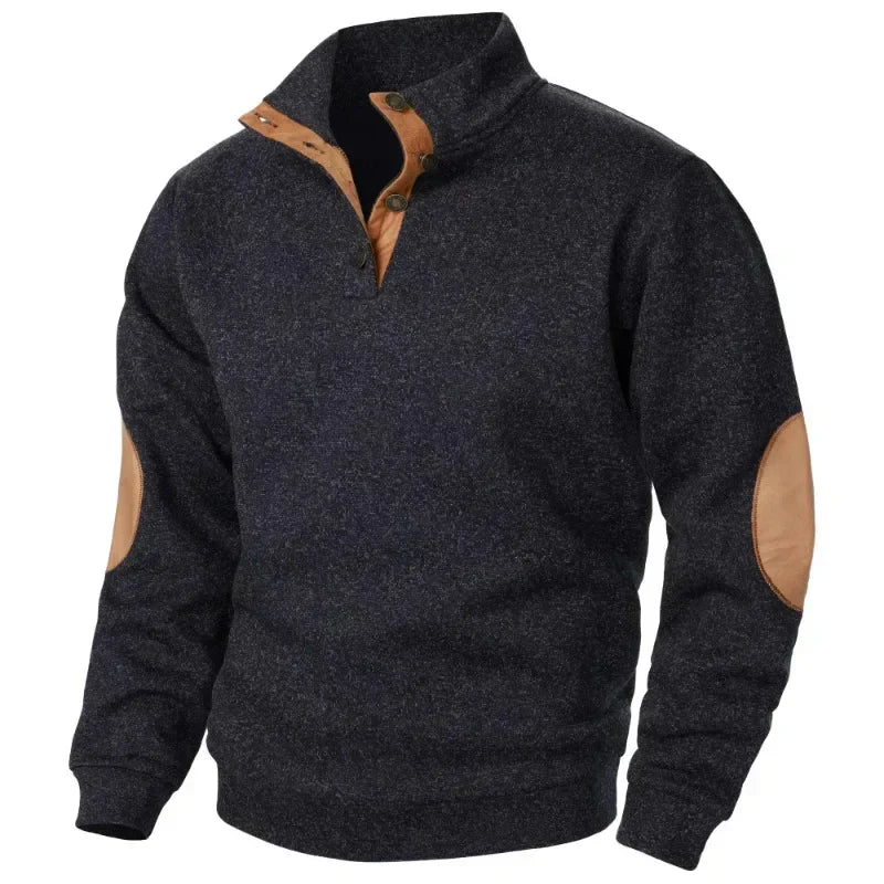 Heren sweatshirt met V-hals voor outdoor- en casual stijl