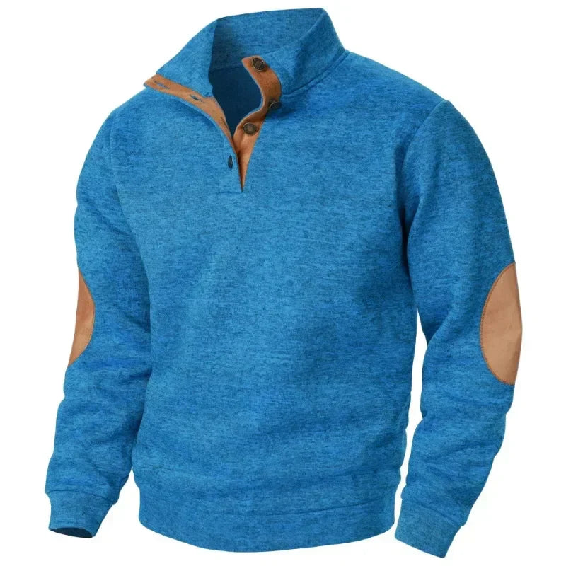 Heren sweatshirt met V-hals voor outdoor- en casual stijl
