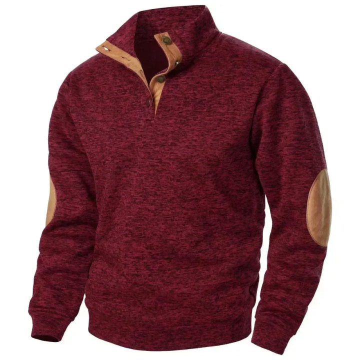 Heren sweatshirt met V-hals voor outdoor- en casual stijl