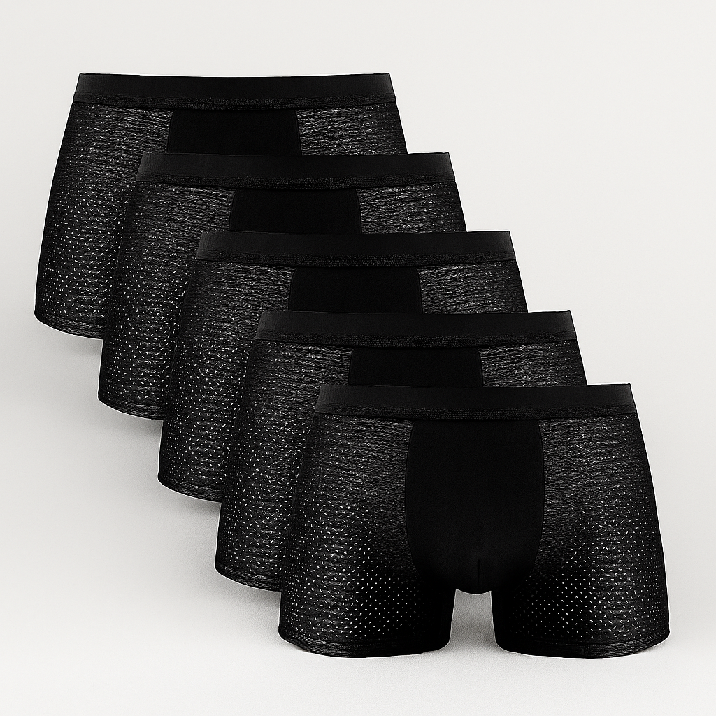 Herenboxershorts in mesh, 5-pack